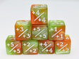 +1/+1 Green & Gold Counters for Magic - Set of 8 Plastic Dice Foam Brain Games