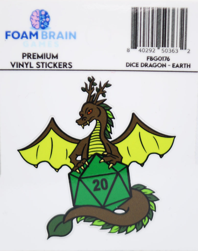 Dice Dragon Sticker: Earth Stickers Foam Brain Games