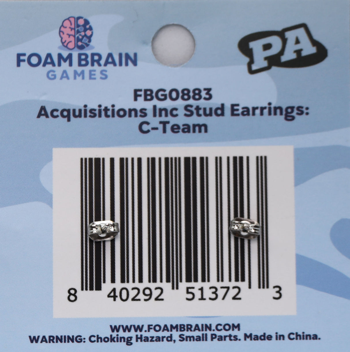 Acquisitions Inc Stud Earrings: C-Team Jewelry Foam Brain Games