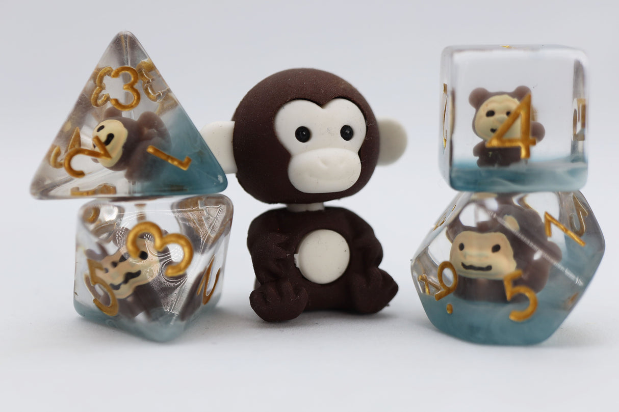 Mischievous Monkey RPG Dice Set Plastic Dice Foam Brain Games