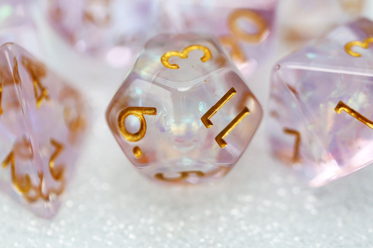 Sakura Petals RPG Dice Set Plastic Dice Foam Brain Games