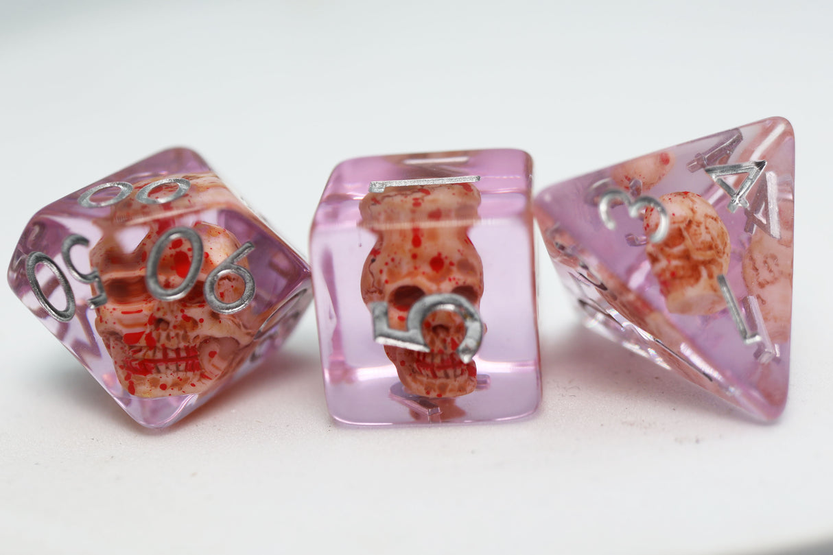 Bloody Skull RPG Dice Set Plastic Dice Foam Brain Games