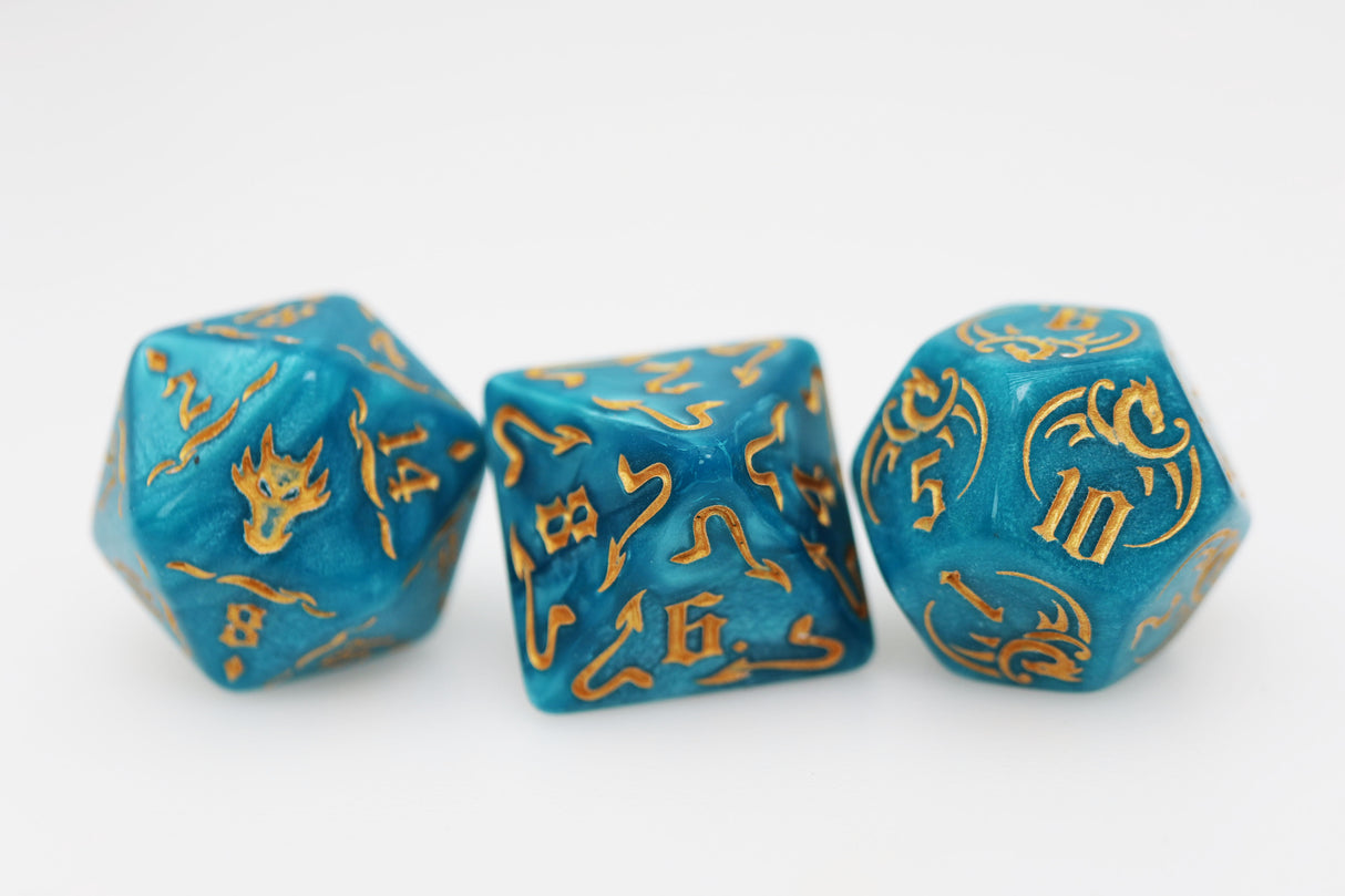 Drake's Flight: Cobalt RPG Dice Set Plastic Dice Foam Brain Games