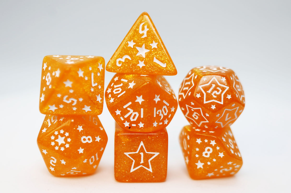 Shooting Stars: Sodium RPG Dice Set Plastic Dice Foam Brain Games