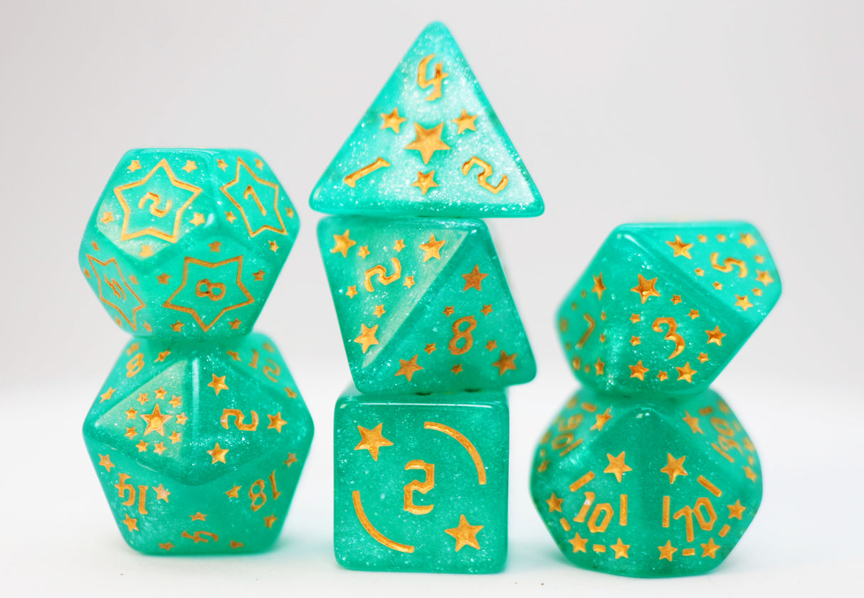 Shooting Stars: Magnesium RPG Dice Set Plastic Dice Foam Brain Games