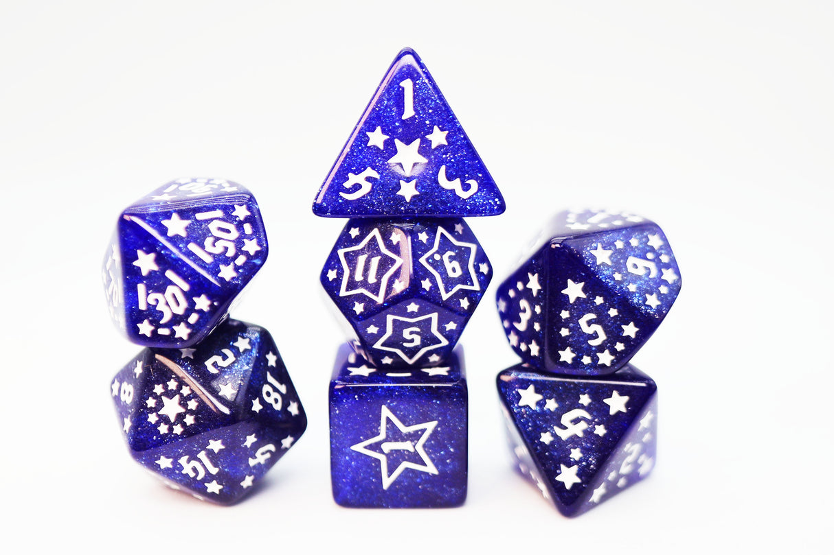 Shooting Stars: Cesium RPG Dice Set Plastic Dice Foam Brain Games