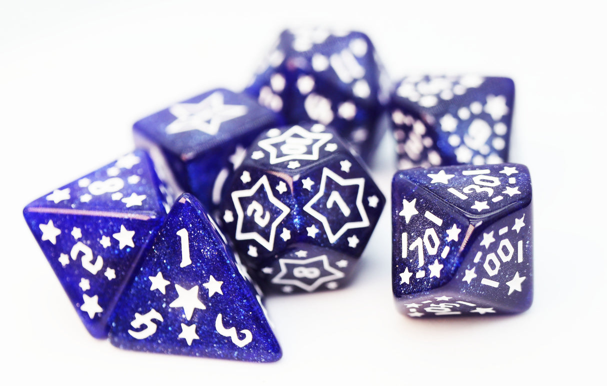 Shooting Stars: Cesium RPG Dice Set Plastic Dice Foam Brain Games