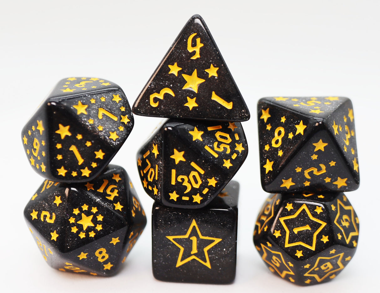 Shooting Stars: Barium RPG Dice Set Plastic Dice Foam Brain Games