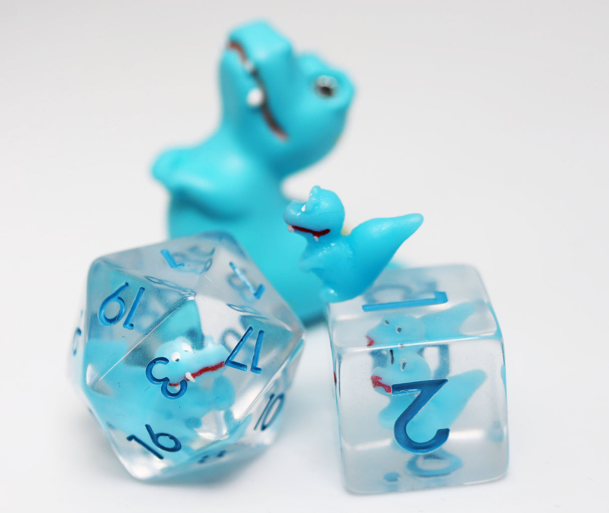 Baby Velociraptor RPG Dice Set Plastic Dice Foam Brain Games