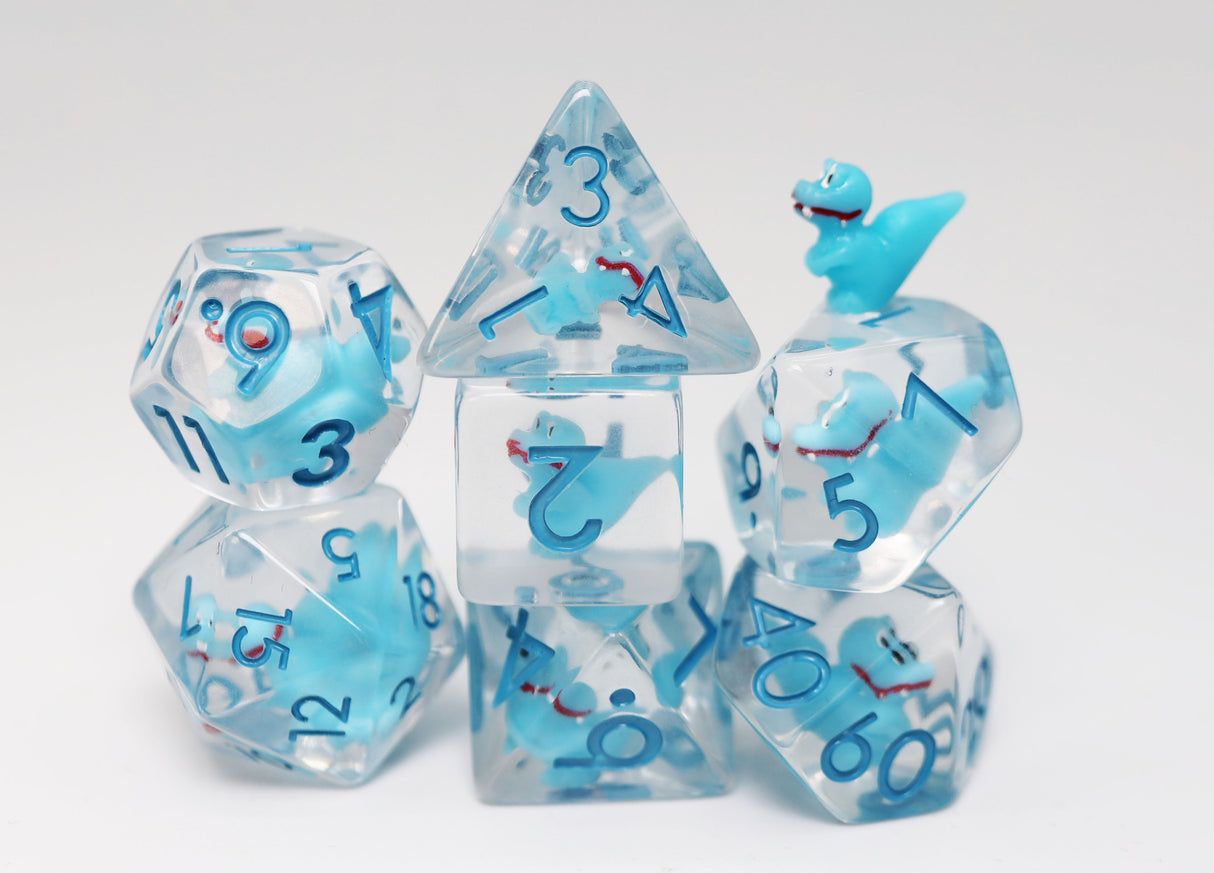 Baby Velociraptor RPG Dice Set Plastic Dice Foam Brain Games