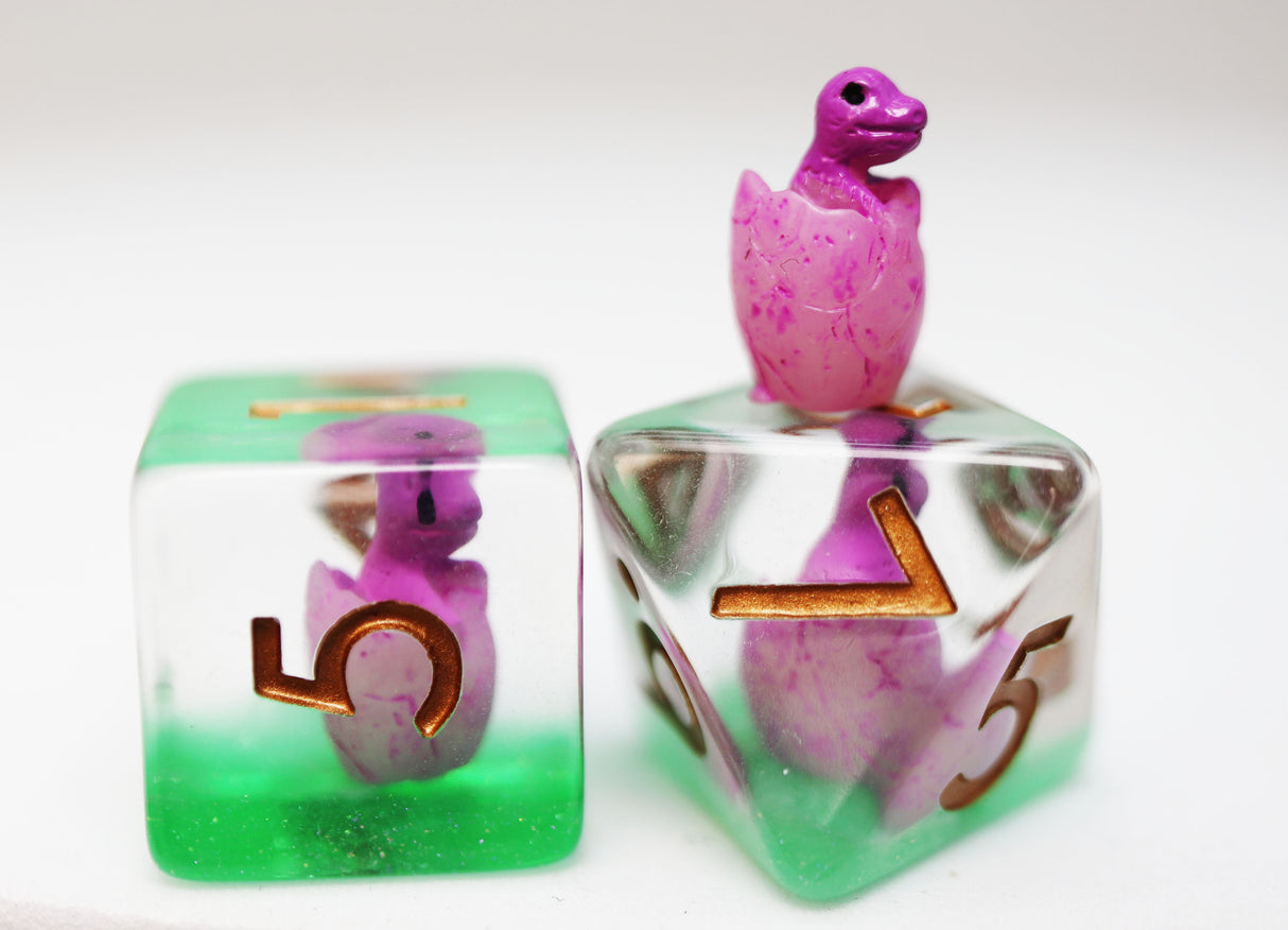 Enchanted Dragon Hatchlings RPG Dice Set Plastic Dice Foam Brain Games