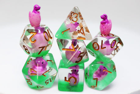 Enchanted Dragon Hatchlings RPG Dice Set Plastic Dice Foam Brain Games