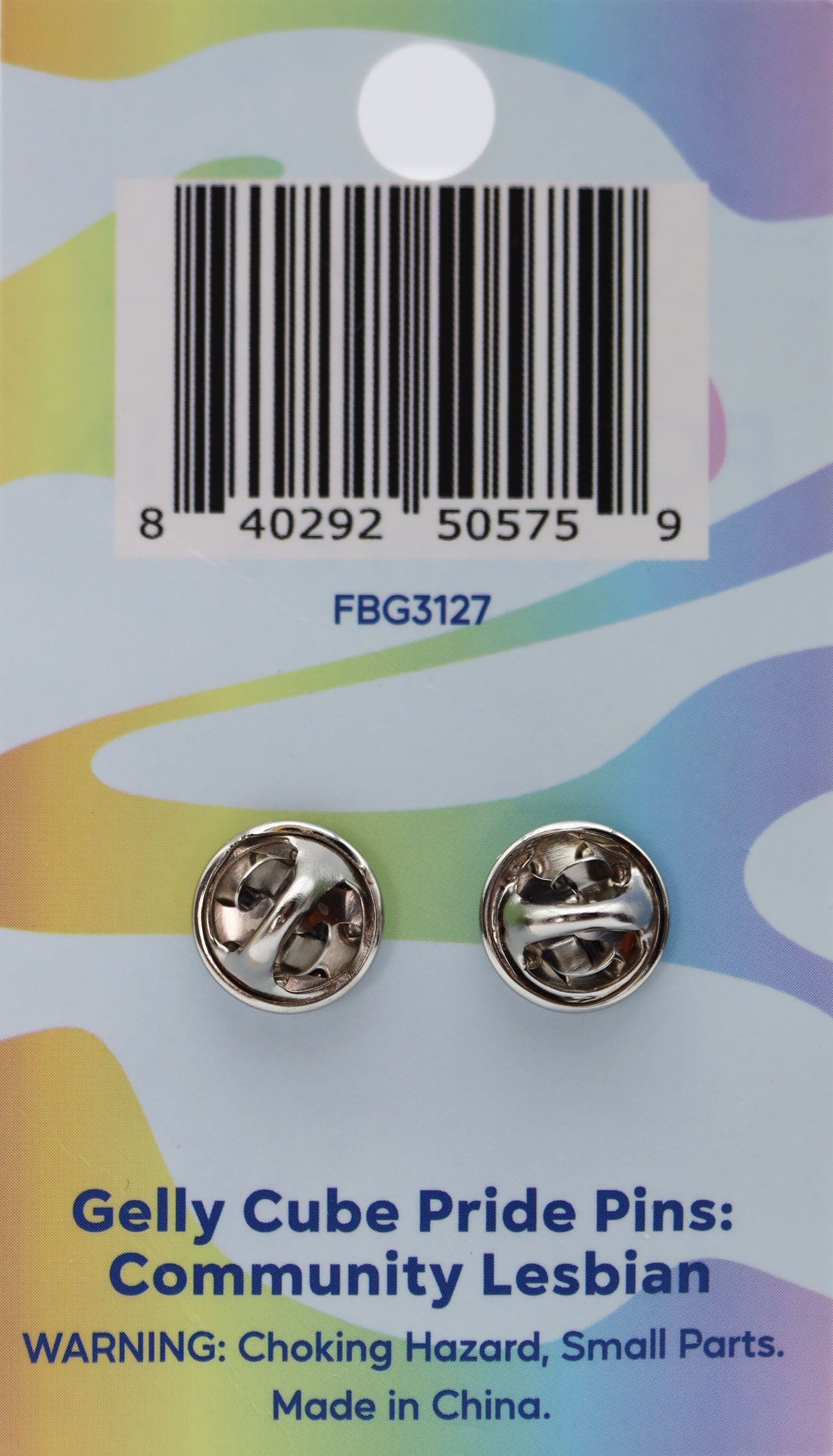 Gelly Cube Pride Pin: Lesbian Enamel Pin Foam Brain Games