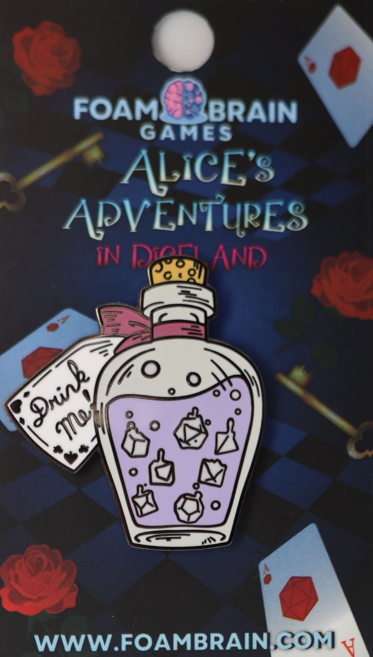Alice's Adventures in Diceland: Drink Me - Enamel Pin Enamel Pin Foam Brain Games