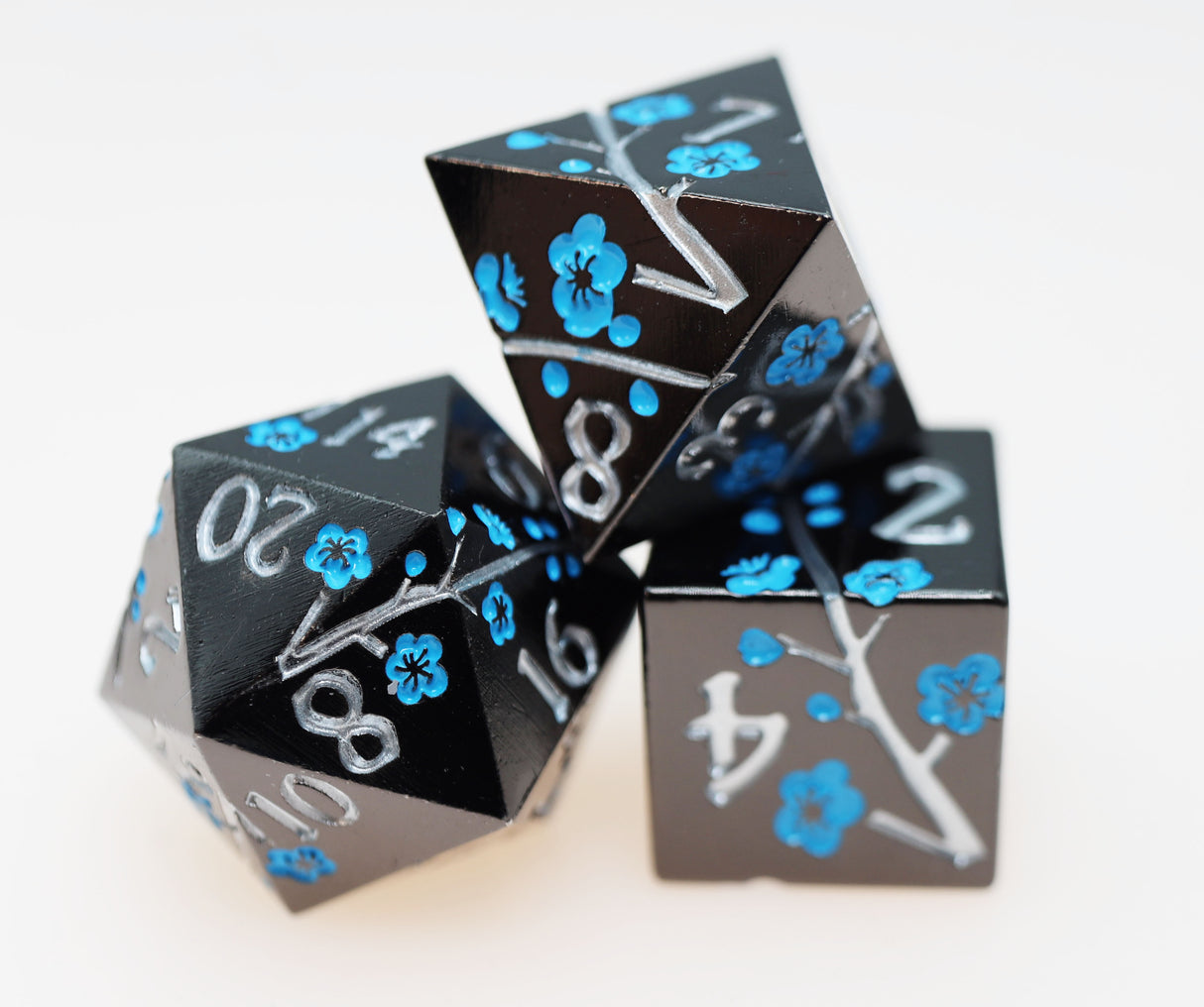 Metallic Bouquet: Dark Blue Pimpernel - Metal RPG Dice Set Metal Dice Foam Brain Games