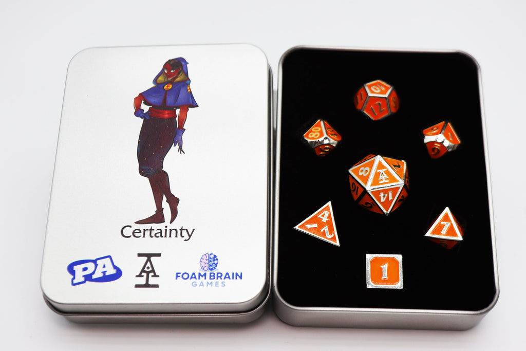 Certainty (Acquisitions Inc. PAX West 2023 Character Dice) Metal Dice Foam Brain Games