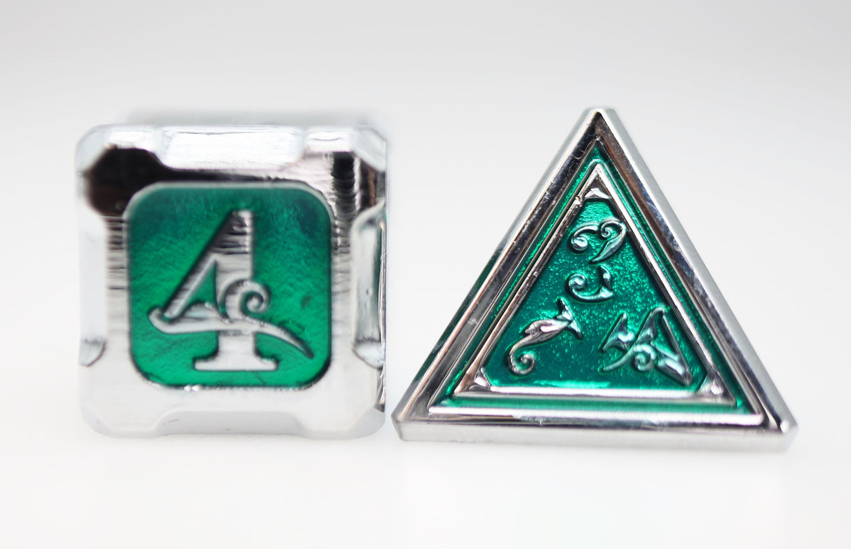 Alchemist Metals: Acid - Metal RPG Dice Set Metal Dice Foam Brain Games