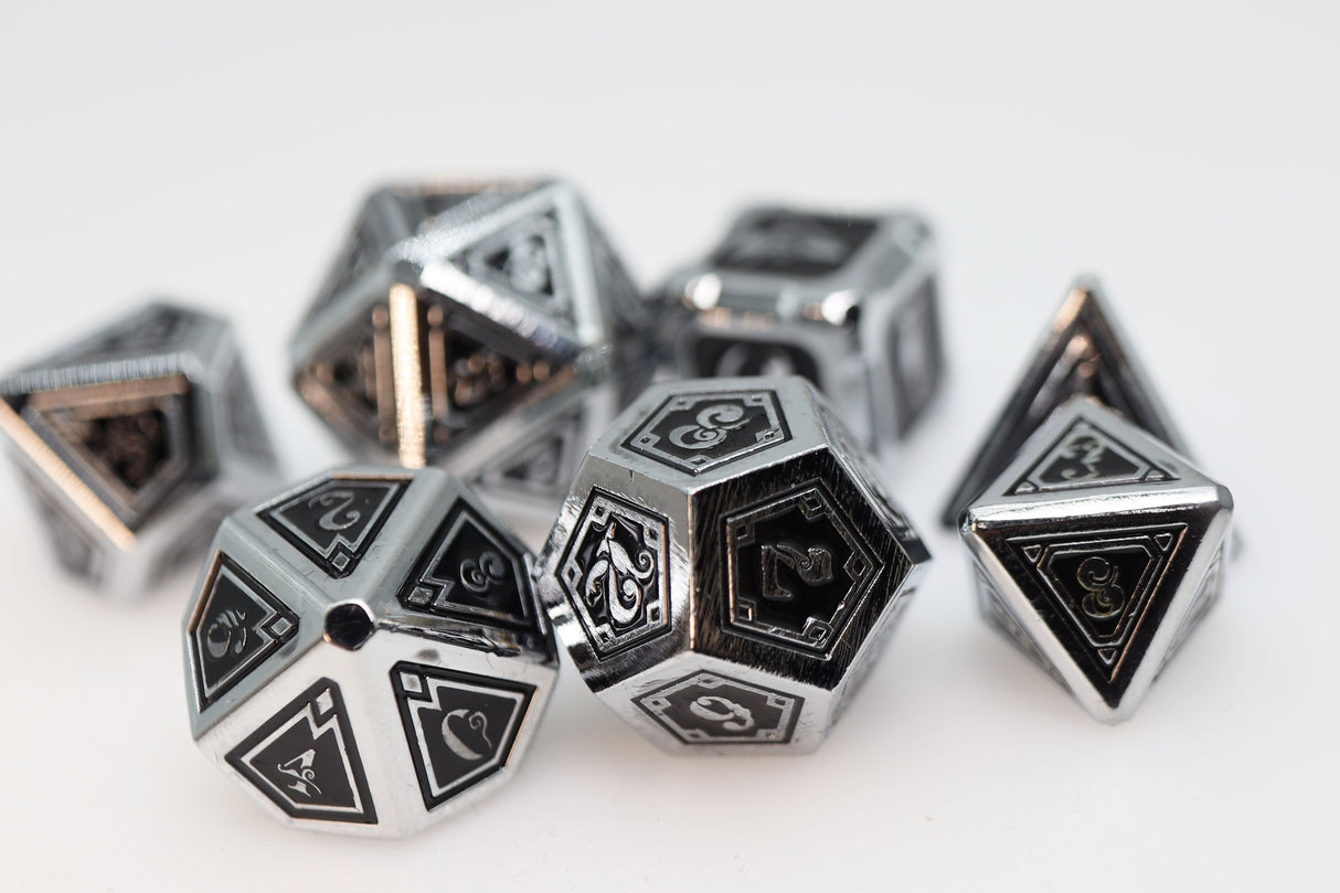 Alchemist Metals: Necrotic - Metal RPG Dice Set Metal Dice Foam Brain Games