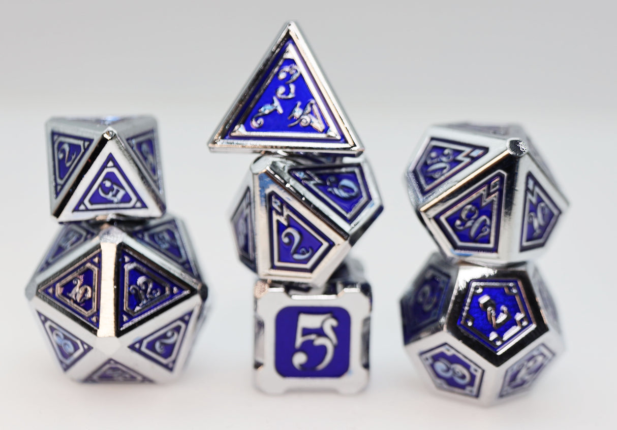 Alchemist Metals: Lightning - Metal RPG Dice Set Metal Dice Foam Brain Games