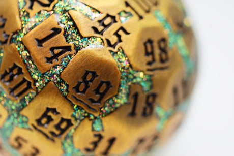 50mm Metal D100 - Beryllium Ore Metal Dice Foam Brain Games