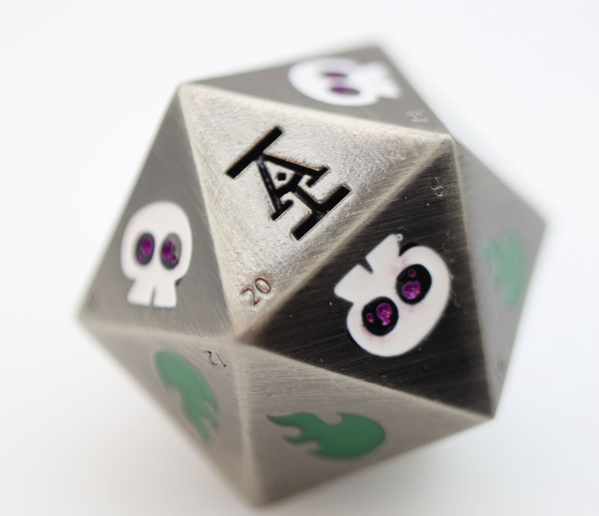 Acquisitions Inc Death Saving Throw 35mm Metal D20 Metal Dice Foam Brain Games