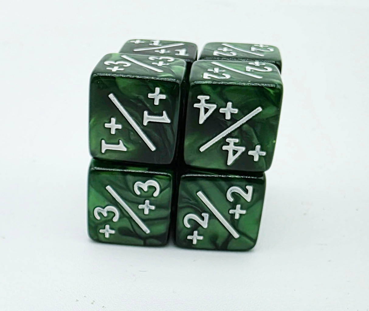 +1/+1 Pearl Green Counters for Magic - Set of 8 Plastic Dice Foam Brain Games