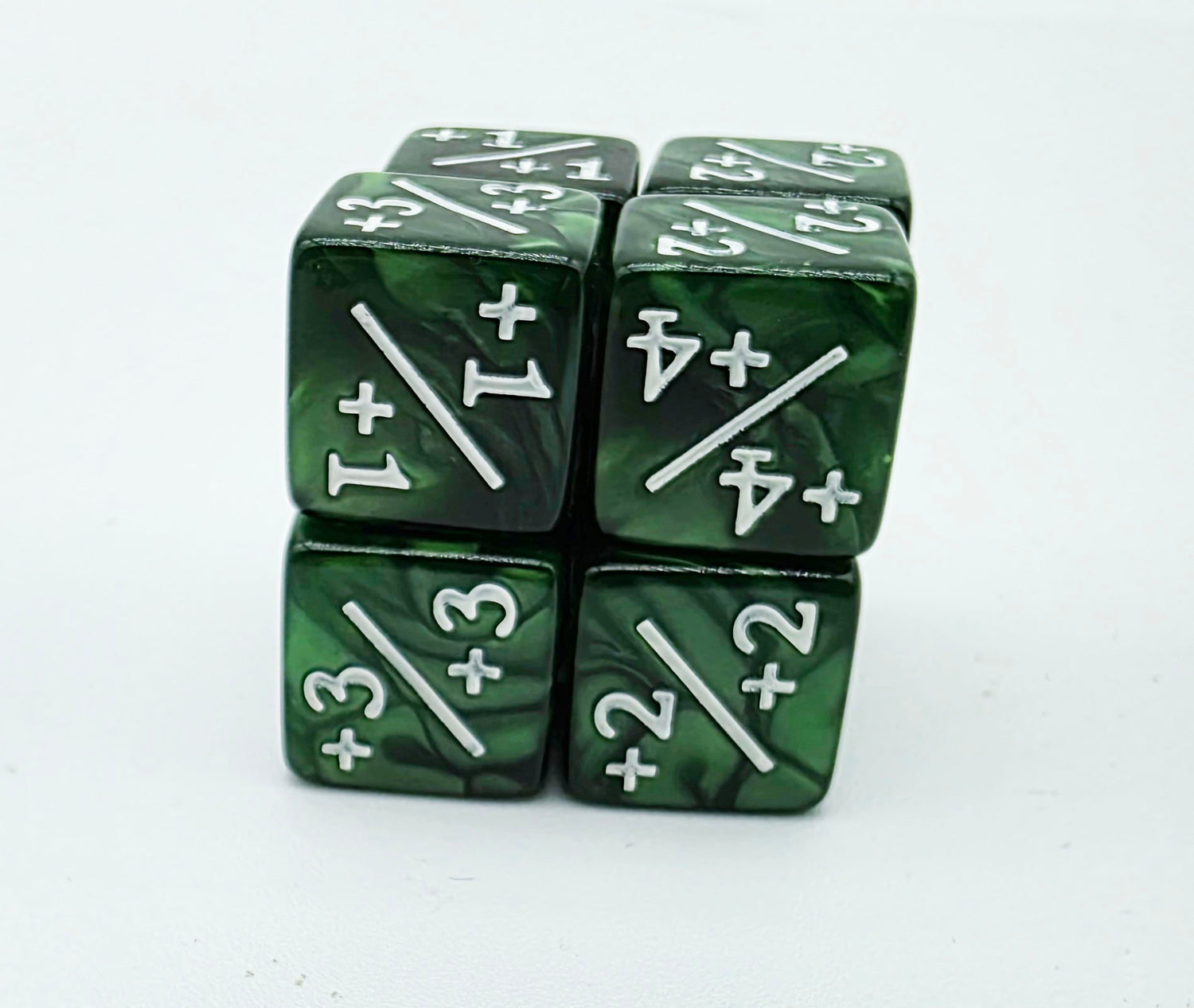 +1/+1 Pearl Green Counters for Magic - Set of 8 Plastic Dice Foam Brain Games
