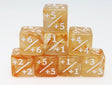 +1/+1 Orange & White Counters for Magic - Set of 8 Plastic Dice Foam Brain Games