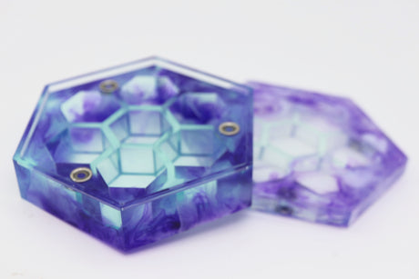 Sharp Edge Resin Dice Vault - Billowing Magic Dice Box Foam Brain Games