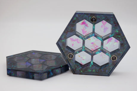 Sharp Edge Resin Dice Vault - Galactic Dreams Dice Box Foam Brain Games