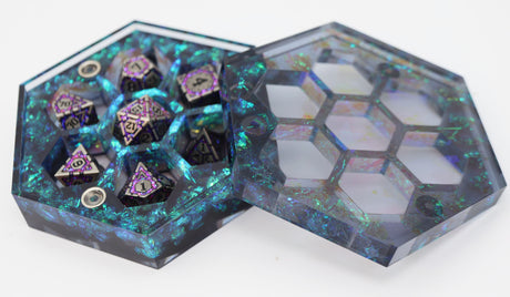 Sharp Edge Resin Dice Vault - Galactic Dreams Dice Box Foam Brain Games