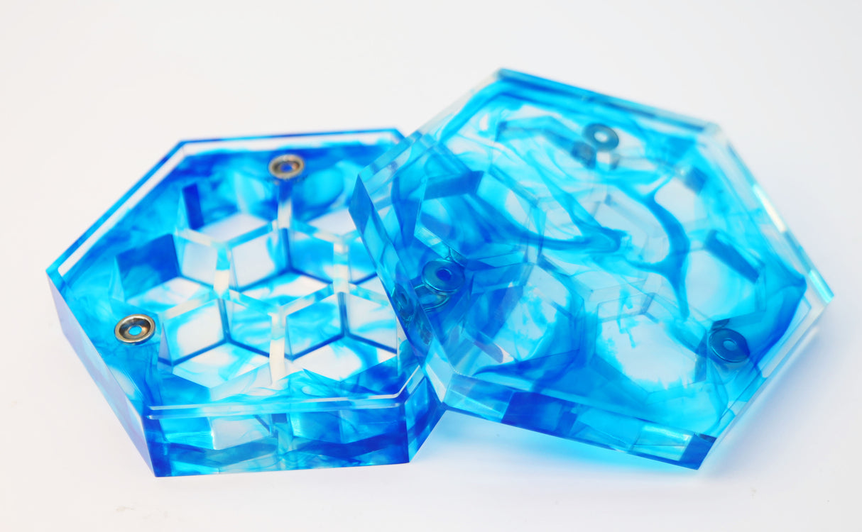 Sharp Edge Resin Dice Vault - Ocean Waters Dice Box Foam Brain Games