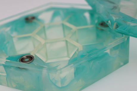 Sharp Edge Resin Dice Vault - Whispering Spirit Dice Box Foam Brain Games