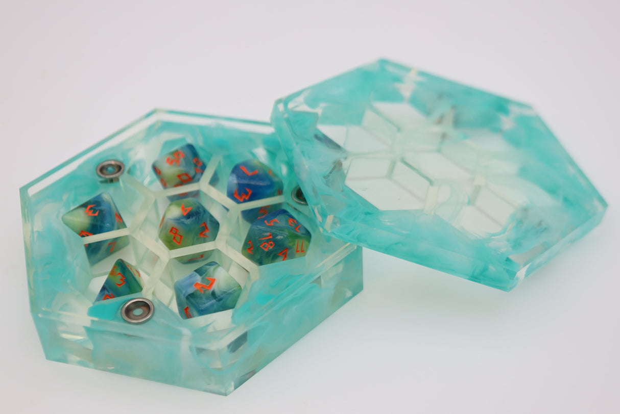 Sharp Edge Resin Dice Vault - Whispering Spirit Dice Box Foam Brain Games