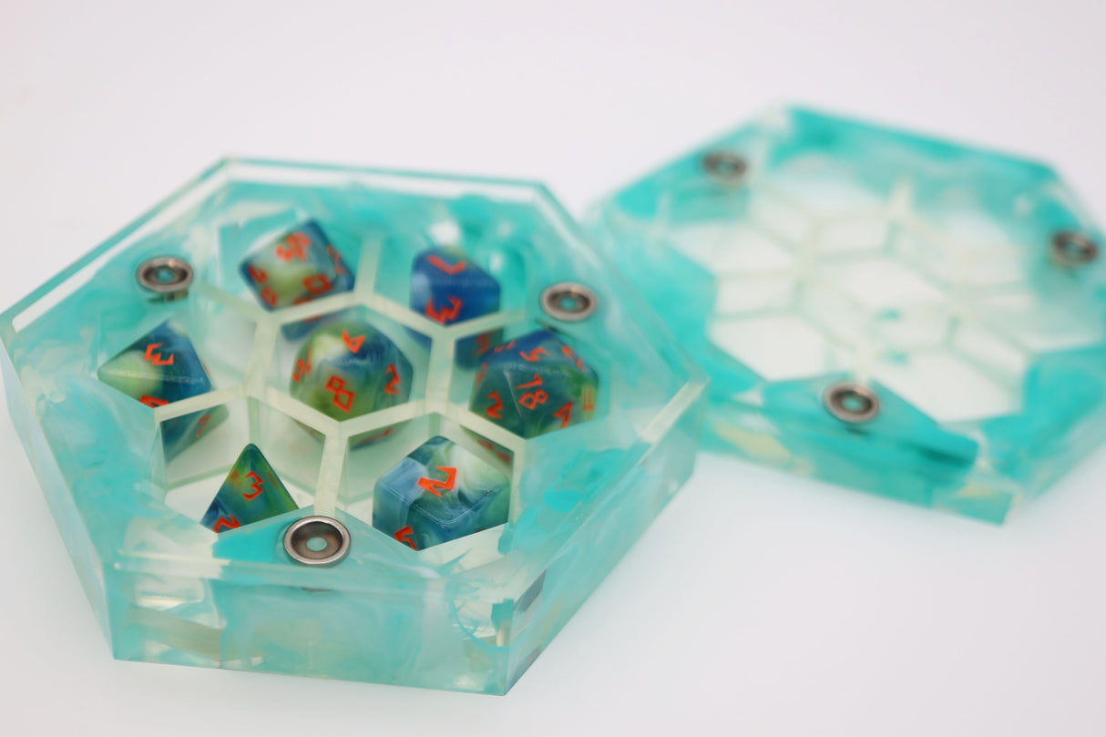 Sharp Edge Resin Dice Vault - Whispering Spirit Dice Box Foam Brain Games