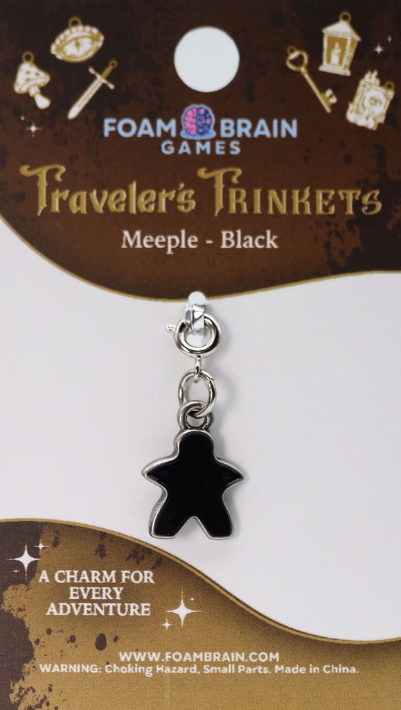 Traveler's Trinkets: Meeple - Black Charm Jewelry Foam Brain Games