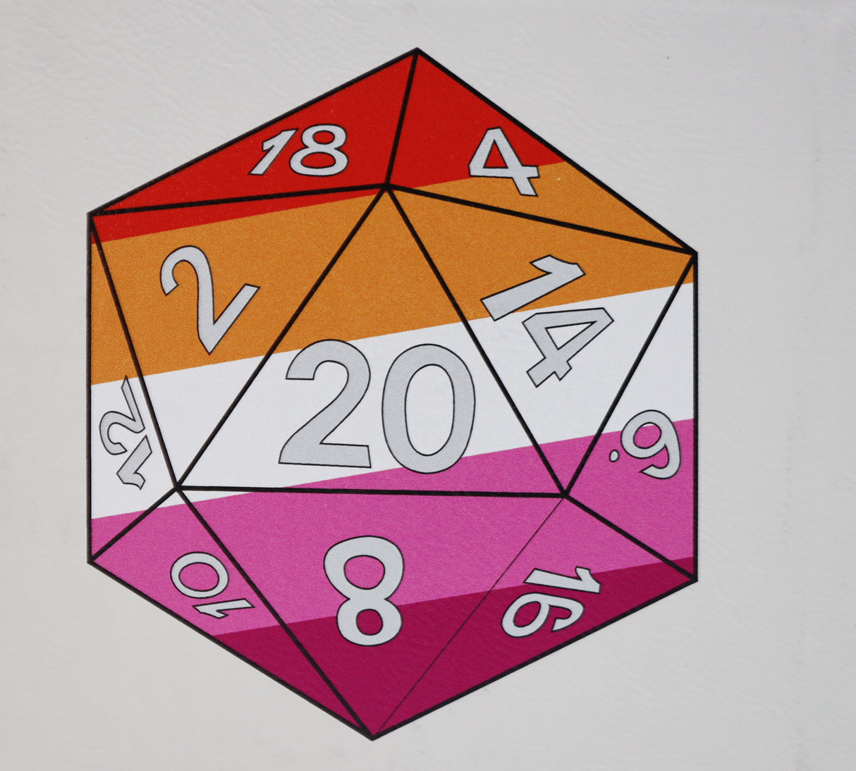 Pride D20 Snap Tray: Lesbian Dice Tray Foam Brain Games