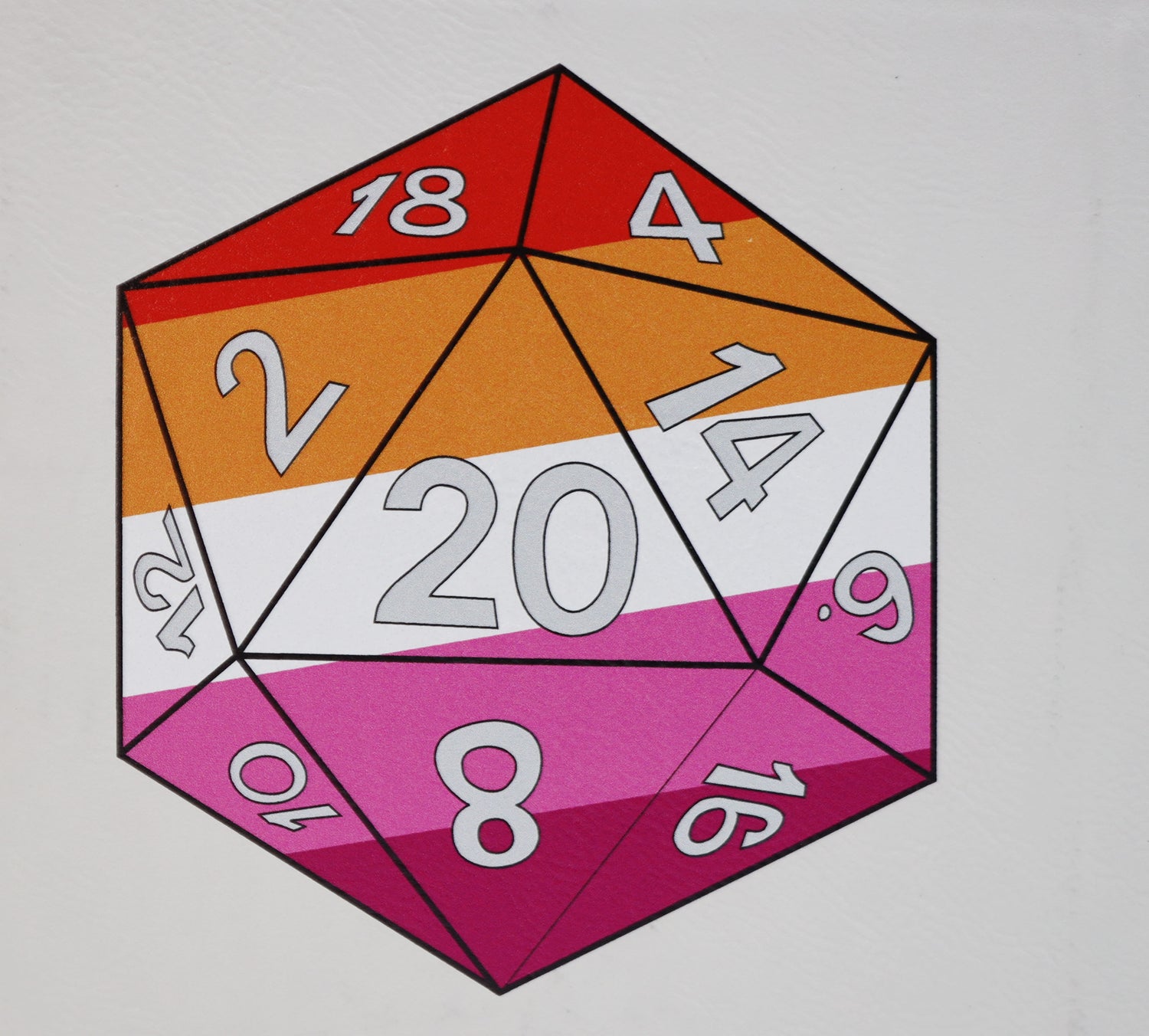 Pride D20 Snap Tray: Lesbian Dice Tray Foam Brain Games