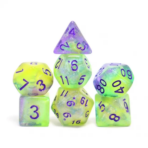 Glow in the Dark - Luminescent Jellyfish RPG Dice Set Plastic Dice Foam Brain Games