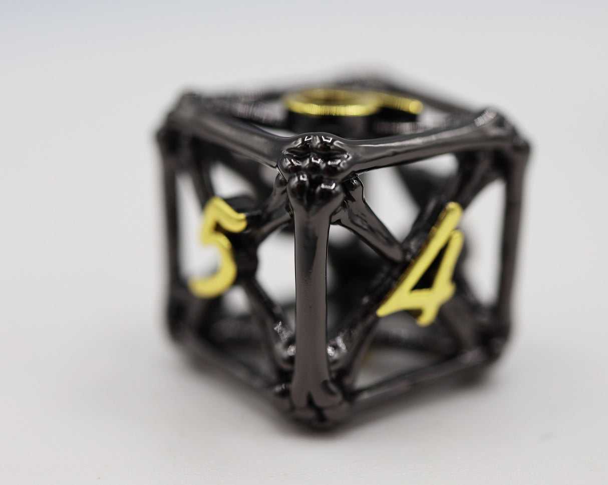 Night Bones - Hollow Metal RPG Dice Set Metal Dice Foam Brain Games