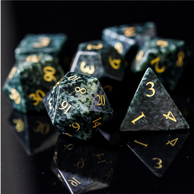 Algal Gemstone - Engraved with Gold Stone Dice Foam Brain Games