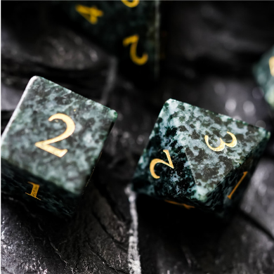 Algal Gemstone - Engraved with Gold Stone Dice Foam Brain Games