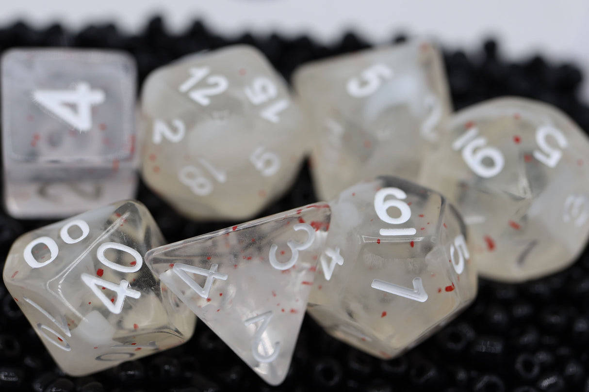 Blossom Snowfall Dice RPG Dice Set Plastic Dice Foam Brain Games