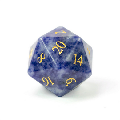 Blue Dot - Gemstone Engraved with Gold Stone Dice Foam Brain Games