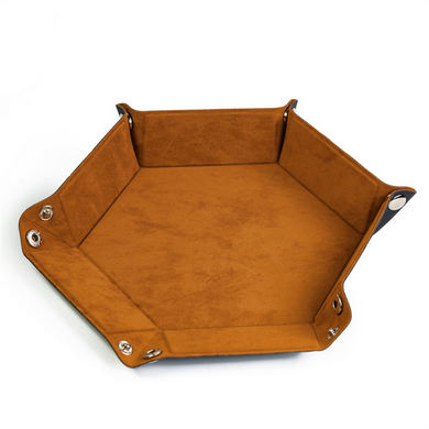Leatherette & Velvet Dice Tray (Camel Hex) Leatherette & Velvet Dice Tray (Camel Hex)