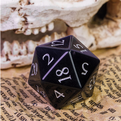 Cat's Eye Violet - Gemstone Engraved with Silver Stone Dice Foam Brain Games