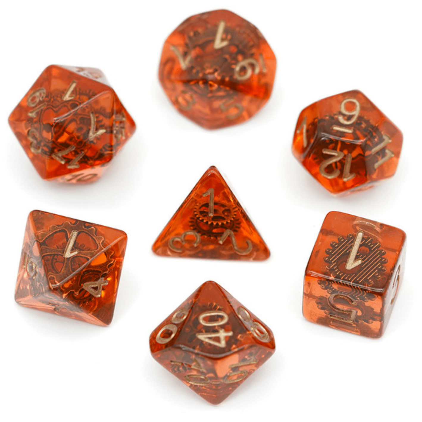 copper gears Copper Gears RPG Dice Set