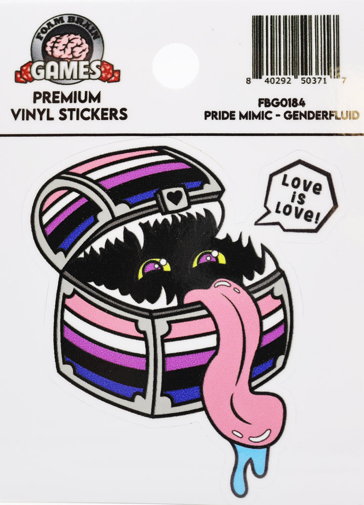 Pride Mimic Sticker: Genderfluid Stickers Foam Brain Games