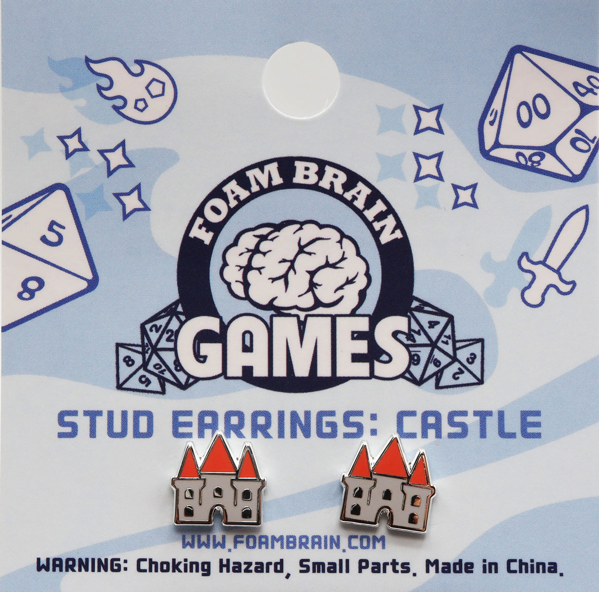 Stud Earrings: Castle Jewelry Foam Brain Games