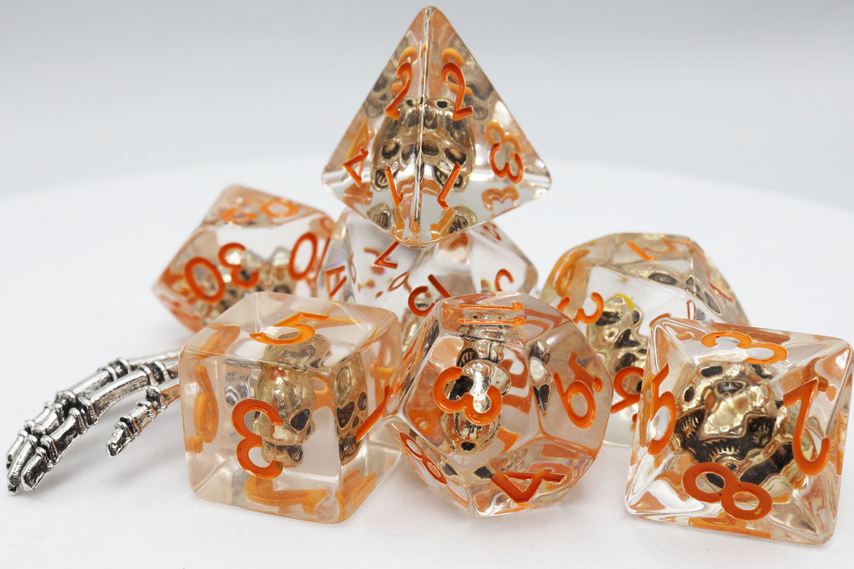 Laughing Skull RPG Dice Set Plastic Dice Foam Brain Games